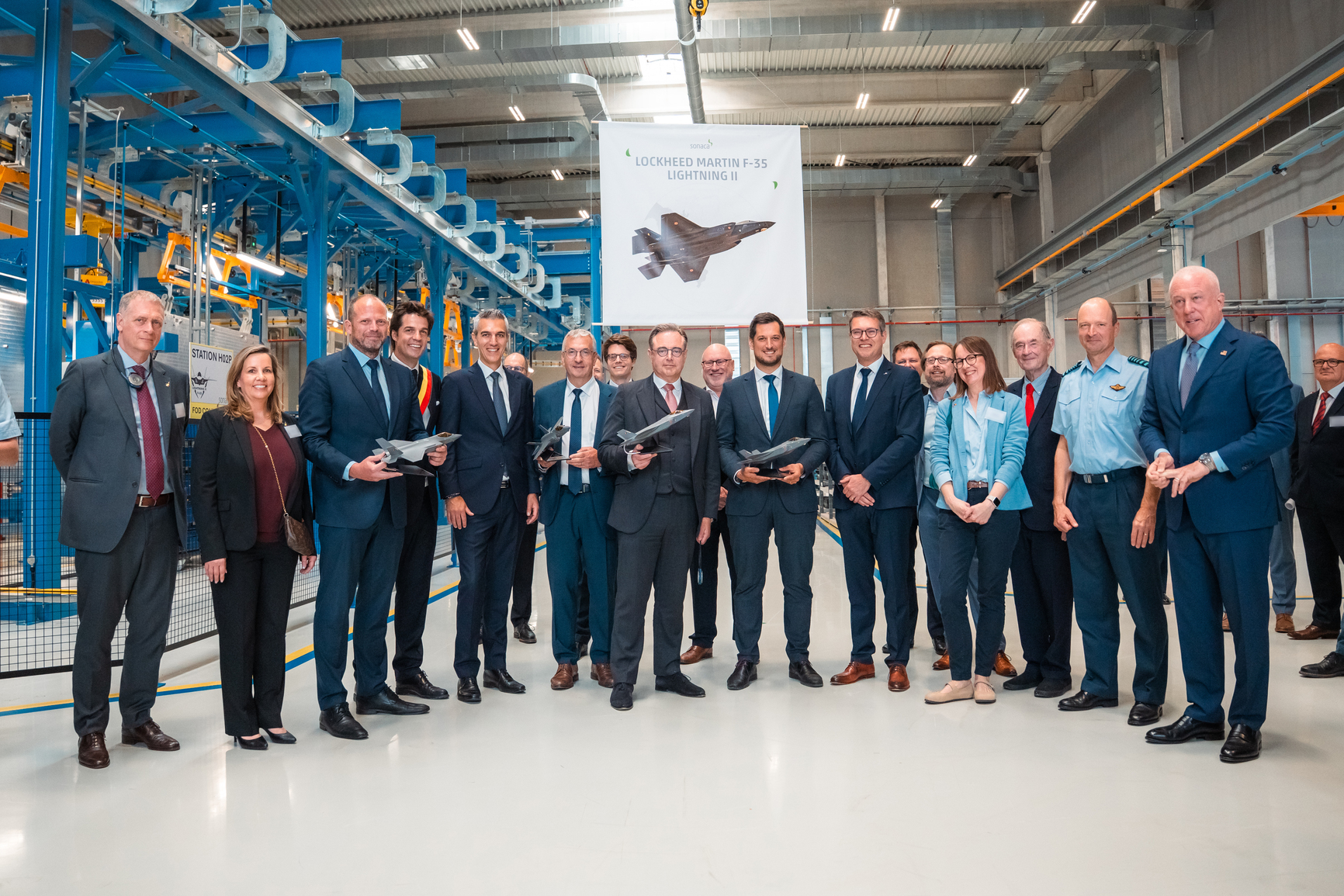 Inauguration de la ligne de production de F35 à la Sonaca